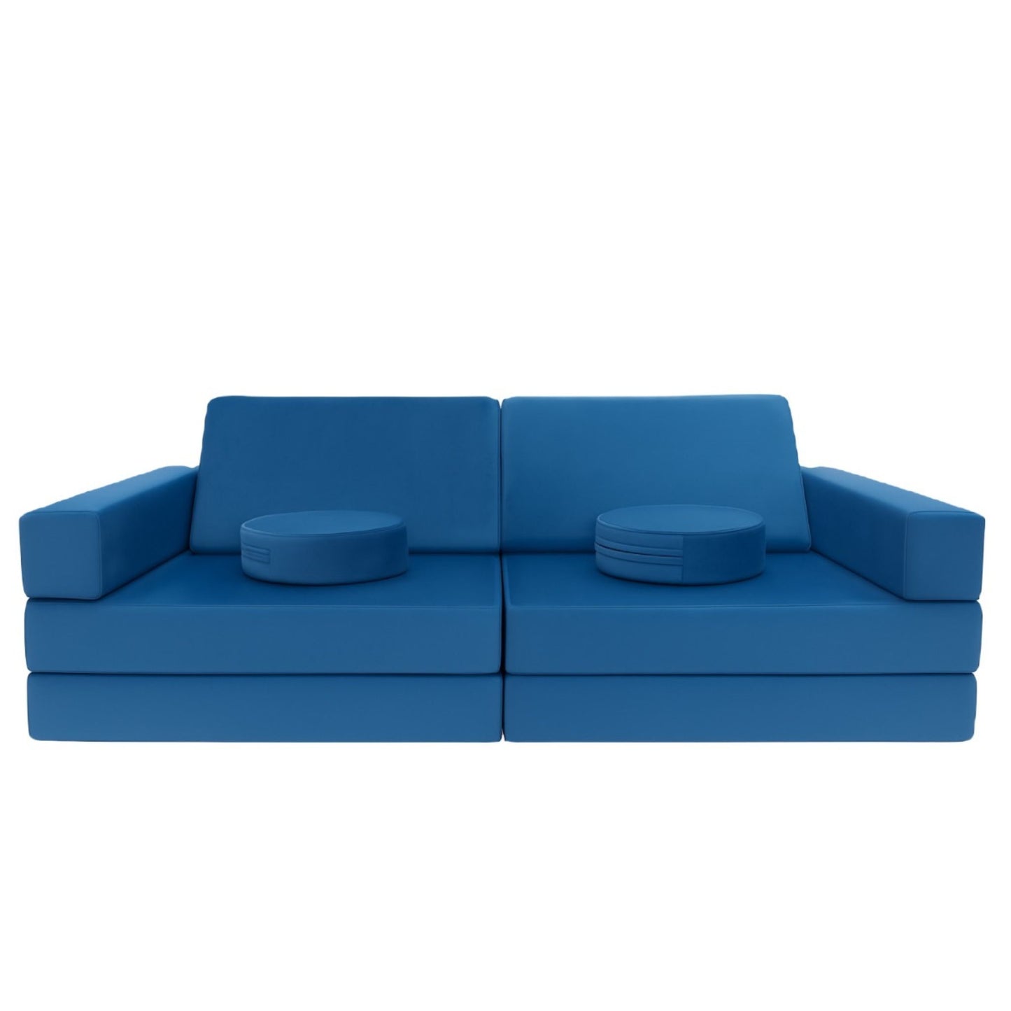 Kids Modular Play Couch | 10-Piece Round Cushion Playroom Set