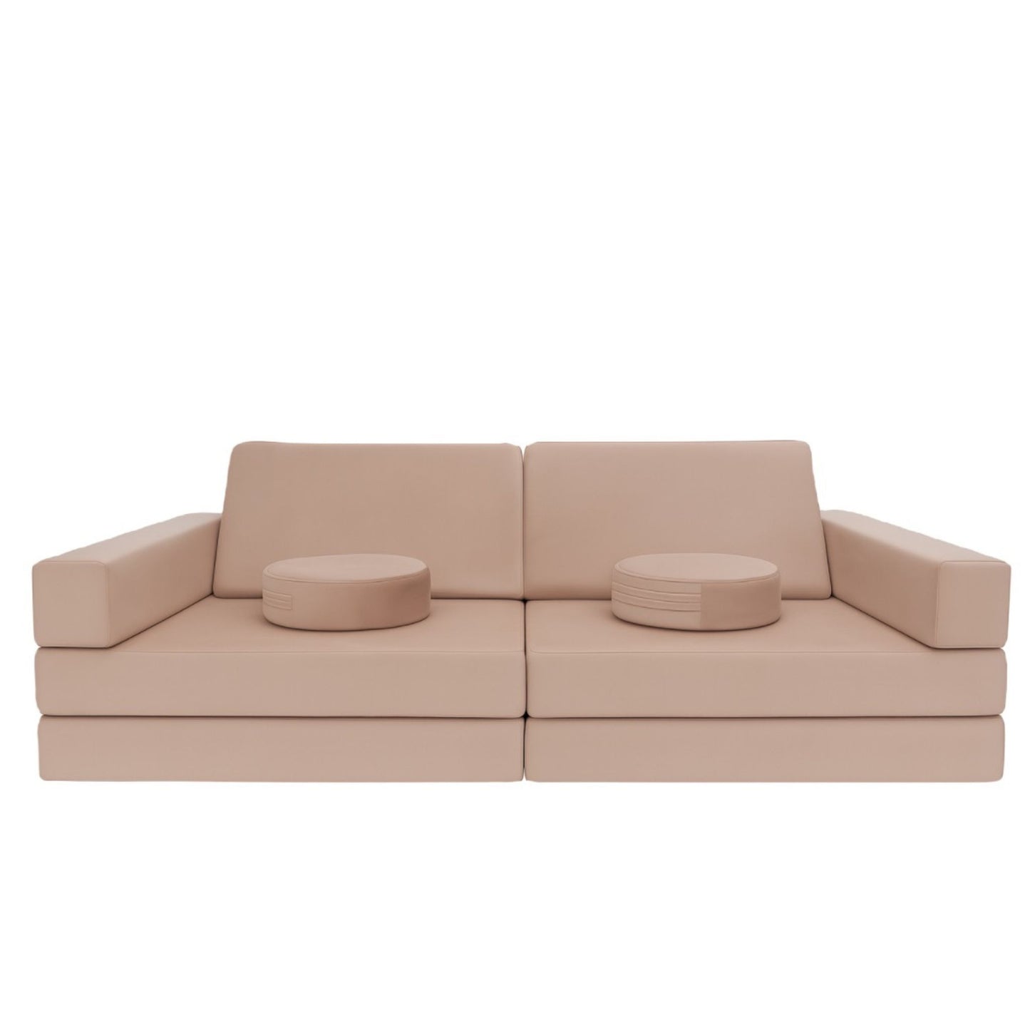 Kids Modular Play Couch | 10-Piece Round Cushion Playroom Set