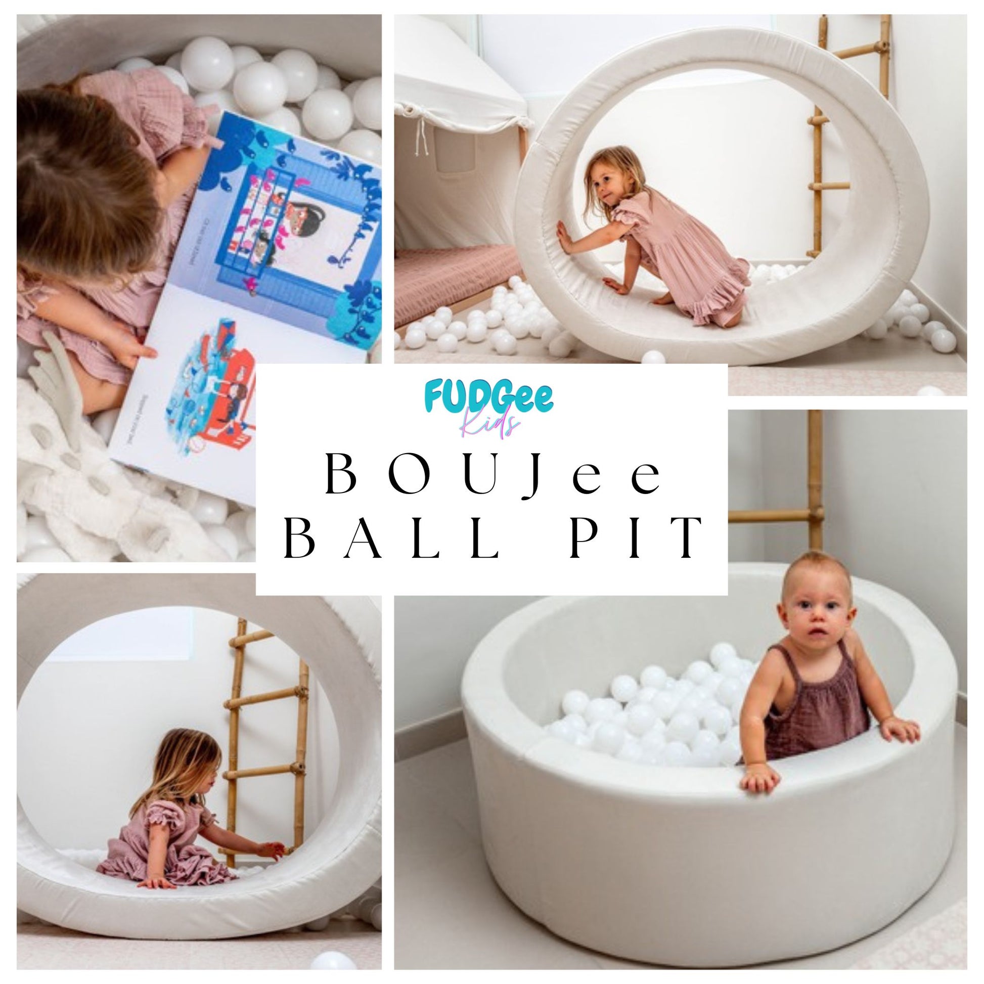 Ball pit/pool for babies and toddlers - off-white with vibrant balls