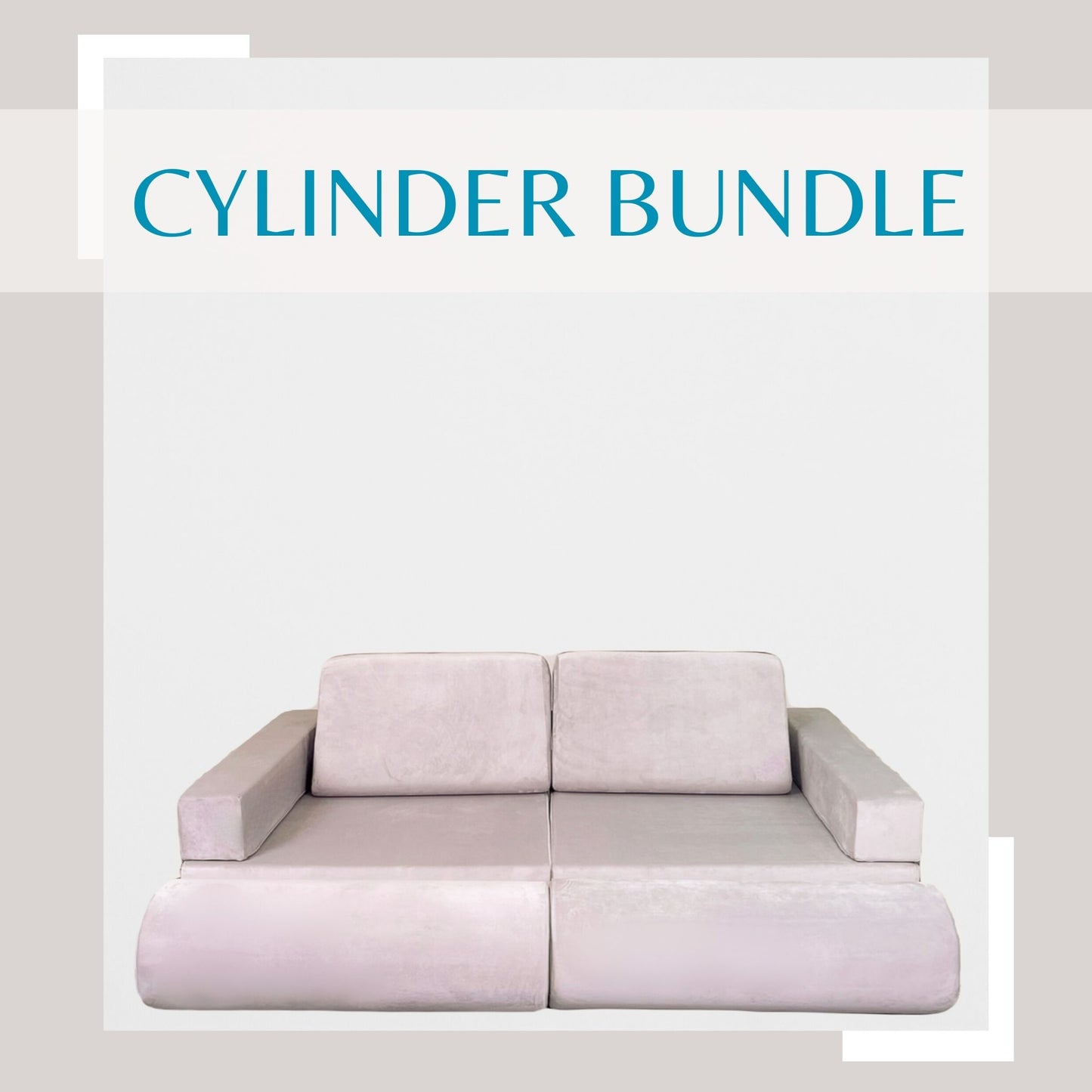 soft play sofa cylinder bundle in grey