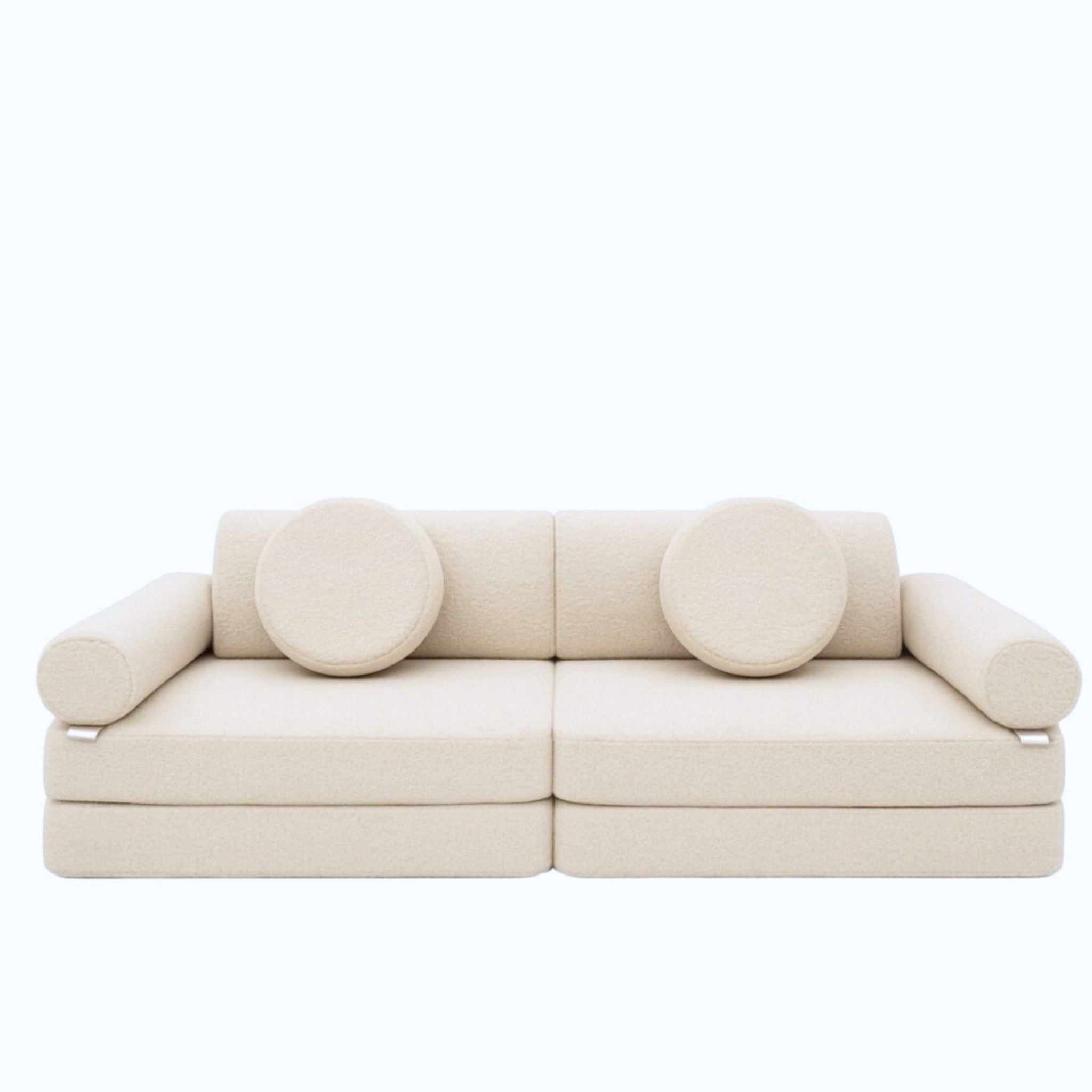 Beige neutral modular modern baby sofa 